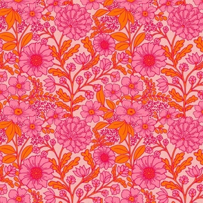 M size Flower surface pattern design in a pink and orange color