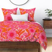 XL size Flower surface pattern design in a pink and orange color