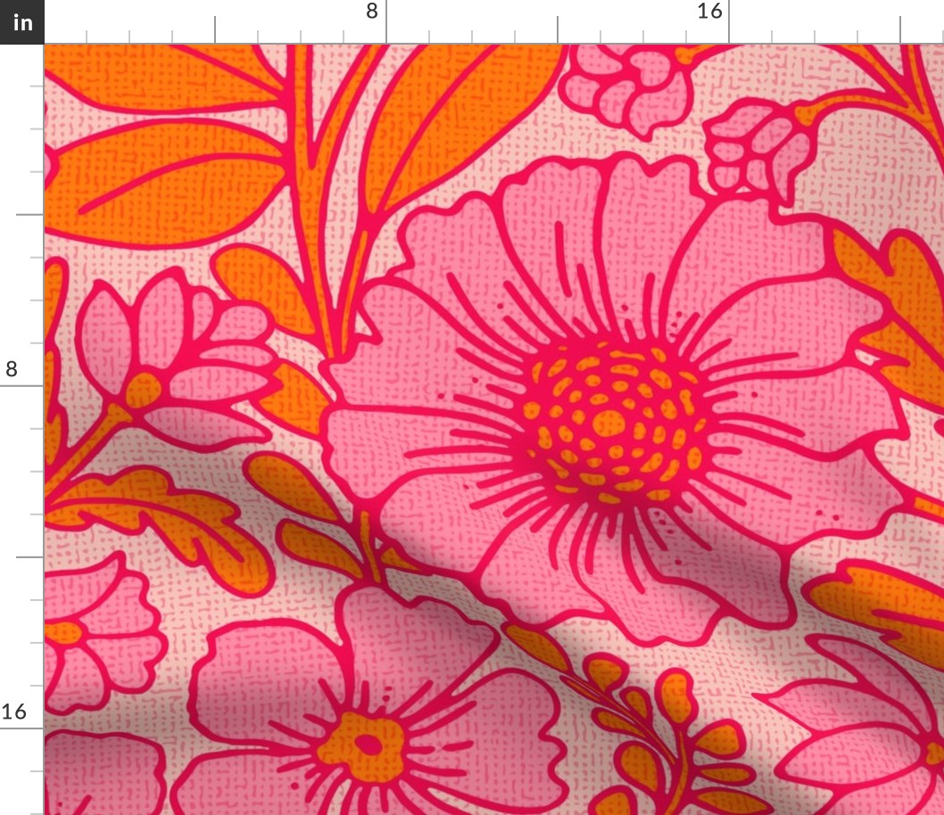 XL size Flower surface pattern design in a pink and orange color