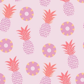 pink pineapple, summer, cute fruit, tropical, pool party, girly summer (large)