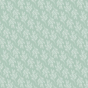 Small Print MIA Modern Botanical Pattern | Boho Summer Sage Green White Blender