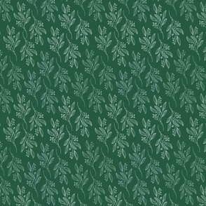 Small Print MIA Modern Botanical Pattern | Boho Fall Autumn Dark Green Blender