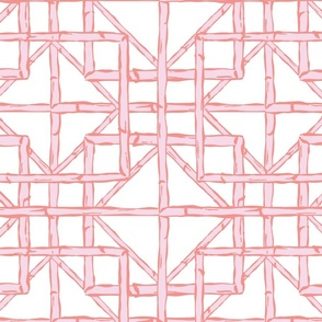 Bamboo fretwork diamonds/soft pink/large