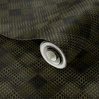 Monochrome textured checkered pattern. Black, olive background.