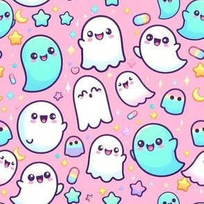 Happy Kawaii Ghosts