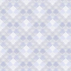 Monochrome textured checkered pattern. Light lilac, white, gray background.