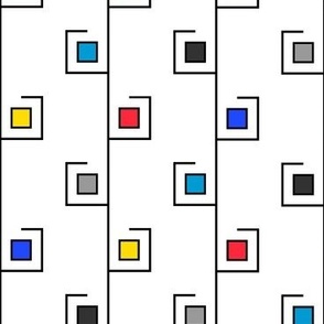 Pinstripes & Squares, Mondrian Colors