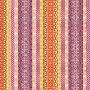 colorful boho stripes orange yellow berry 