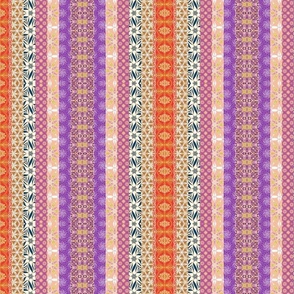 colorful boho stripes lilac pink orange 