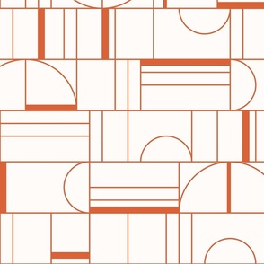 Bauhaus Love - orange // Large // Rotated 90 Degrees