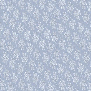 Small Print MIA Modern Botanical Pattern | Boho Summer Baby Nursery Blue White