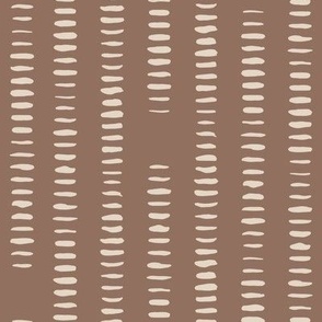 Abstract Painted Stripes | Small Scale | Burnt Umber, White Swan