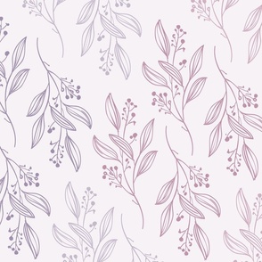 Large Print MIA Modern Botanical Pattern | Boho Summer Baby Girl Light Purple