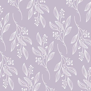 Large Print MIA Modern Botanical Pattern | Boho Summer Lavender Purple Nursery
