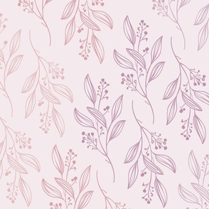 Large Print MIA Modern Botanical Pattern | Boho Spring Summer Pink Baby Nursery