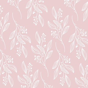 Large Print MIA Modern Botanical Pattern | Boho Spring Summer Pink White Blender
