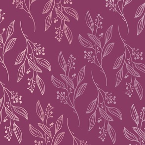 Large Print MIA Modern Botanical Pattern | Boho Fall Maroon Pink and Red Blender