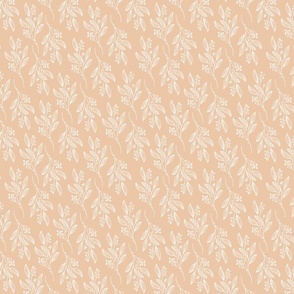 Small Print MIA Modern Botanical Pattern | Bright Summer Orange White Blender