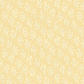 Small Print MIA Modern Botanical Pattern | Bright Summer Yellow White Blender