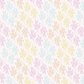 Small Print MIA Modern Botanical Pattern | Bright Summer Pink Teal Blue Yellow