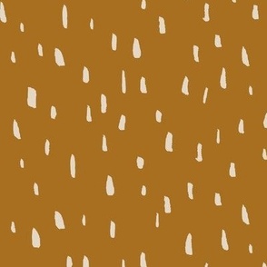 Organic Painted Dots | Medium Scale | Buckthorn Brown, White Swan | casual hand painted marks
