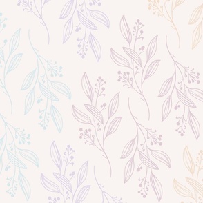 Large Print MIA Modern Botanical Pattern | Boho Spring Pastel  Baby Girl Nursery