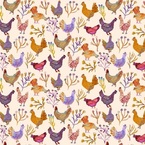 Cluck around and find out! earthy neutrals purple