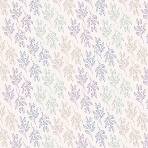 Small Print MIA Modern Botanical Pattern | Boho Multi Color Blue Green Purple