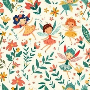 Spring Fairies and Flowers   