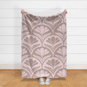 Floral Scallop-Taupe-Large