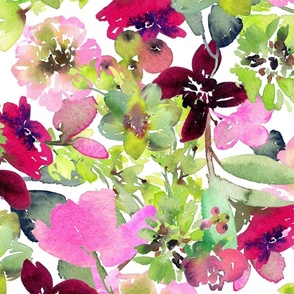 Orchids and zinnias (pink/green)