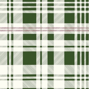 Natural Christmas Plaid // Evergreen on Ivory