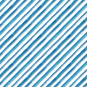 6" Diagonal stripes in cerulean blue
