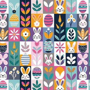 Easter Delight - Grey + Green + Orange + Pink + White ( Small )