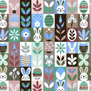 Easter Delight - Blue + Brown + Green + White ( Small )