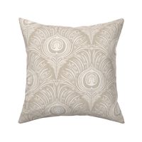 Peacock Plume Damask - Blush Beige