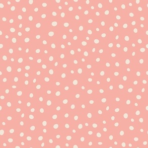 Pink White Irregular Polka Dots  Pattern 