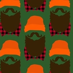 Mountain man / beard / mustache / forest green