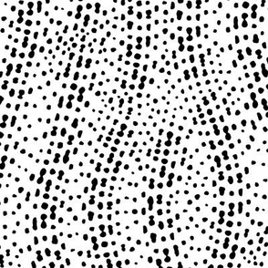 Wavy dot flow in black and white. Large scale