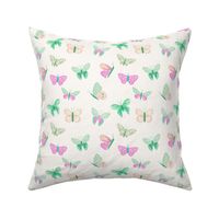 Pink green butterflies. Simple modern kids home decor. / SMALL