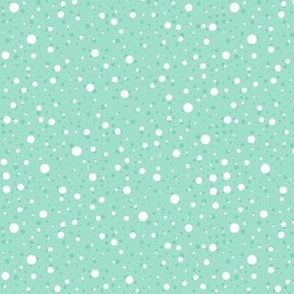6" Random Polka Dots Mint Green and White by Audrey Jeanne