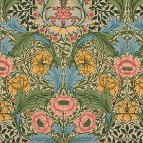 British Victorian William Morris Myrtle Larger Scale Darker Tones