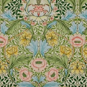 British Victorian William Morris Myrtle Stronger Colors in Large Scale