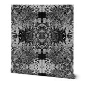 floral cross English victorian cottage garden black and white