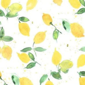 Lemons of Costiera Amalfitana - watercolor lemon pattern for summer swimwear kids b156-1
