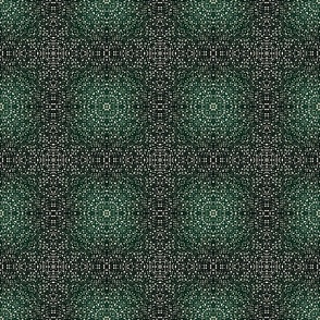 Dark green flowers tiles L