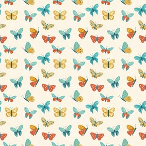 Colorful minimalist butterflies. Bright floral springs. / SMALL
