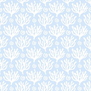 coral reef two color bleached 2 two inch coral branch underwater ocean sea island beach light baby blue white pale blue wallpaper accessories home decor