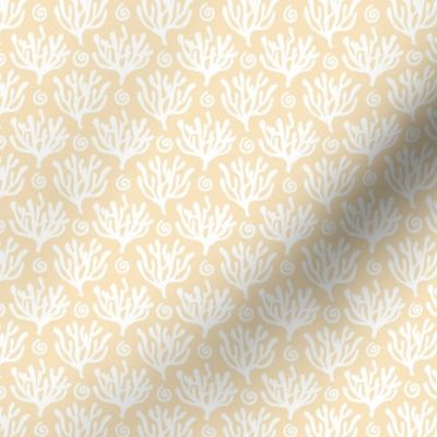 coral reef two color bleached 1 one inch coral branch underwater ocean sea island beach light yellow lemon white pale gold wallpaper accessories home decor