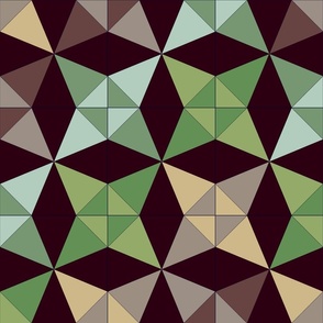 Crossed Canoes Chevron in Greens and Browns